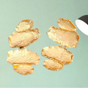 Zara Textured Golden Earrings